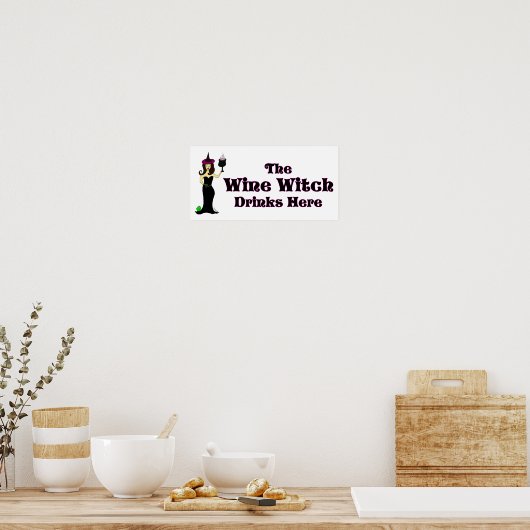 "The Wine Witch Dracks Here" Poster du bar d'Hallo (Cuisine)
