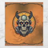The winged skull.  wijn etiket (Enkel label)