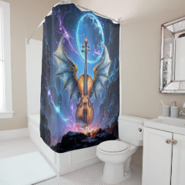 The Winged Violin of Moonlit Realms Douchegordijn