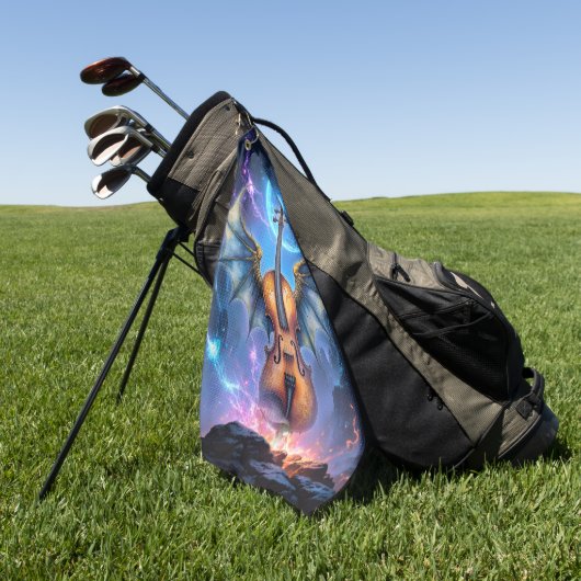 The Winged Violin of Moonlit Realms Golfhanddoek (Groen)