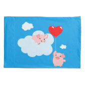 The Wings of Love (Cute Cartoon Pigs) Kussensloop (Achterkant)