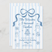 The Winter I turned 12 Birthday Invitation (Devant / Derrière)
