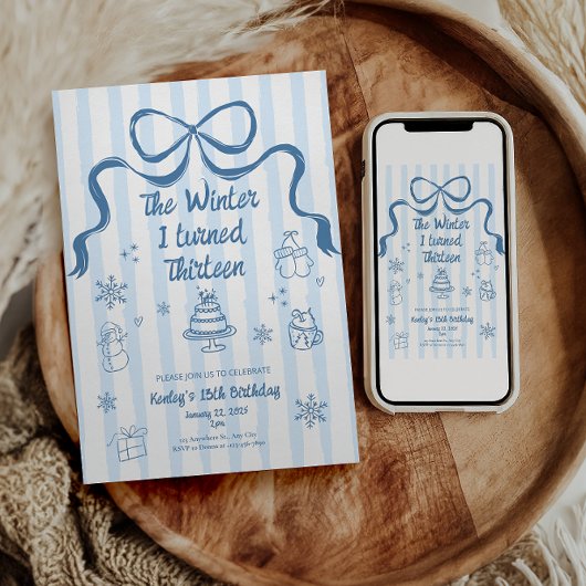 The Winter I turned 13 Birthday Invitation