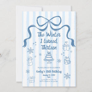 The Winter I turned 13 Birthday Invitation Kaart