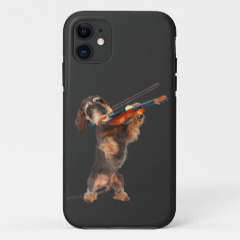 The Wirehair Dachshund Violinist iPhone 11 Hoesje