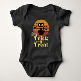 The Witch Broom Black Cat Trick or treat Adventure Romper