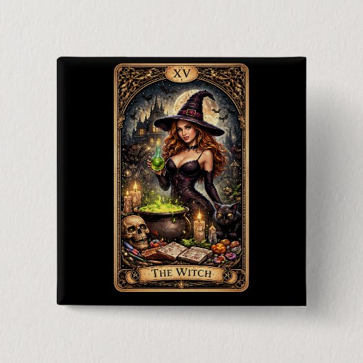 The Witch’s Brew Vierkante Button 5,1 Cm (Voorkant)