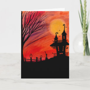 The Witches Cottage Halloween Kaart