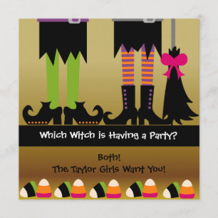 The Witches Halloween Birthday Party nodigt uit Kaart
