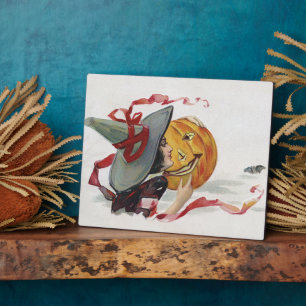 The Witch's Kiss: een Jack of Lantern op Halloween Fotoplaat