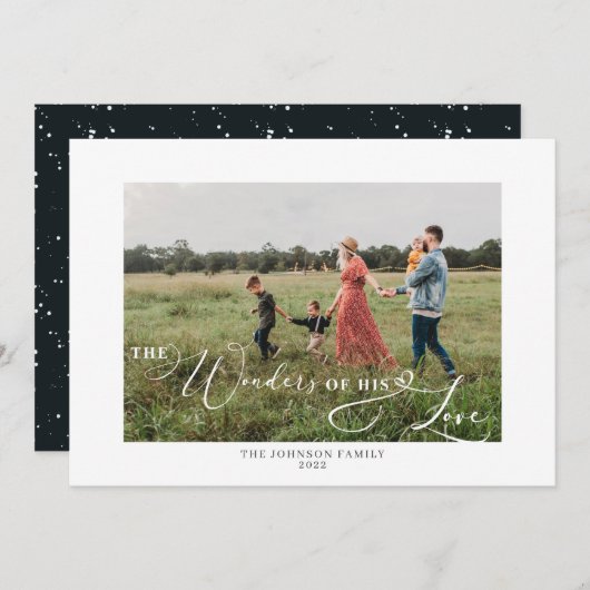 The Wonders of zijne Love Photo Script Feestdagenkaart (Voorkant / Achterkant)