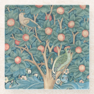 The Woodpecker Tapestry, detail van de houtpeckers Glazen Onderzetter