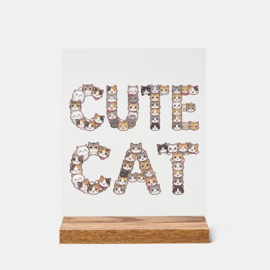 The words "CUTE CAT" are made using cat faces (Recto)