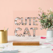 The words "CUTE CAT" are made using cat faces (Mariage)