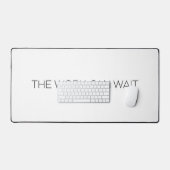 The Work Can Wait Large Minimalist Typographic Bureaumat (Keyboard & Muis)