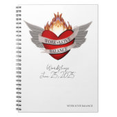 The WORK LOVE BALANCE white script lettering pad Notitieboek (Voorkant)