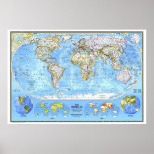 " The World: 1994 Physical MAP ... Poster