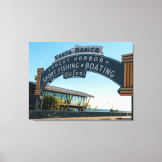 The World Famous Santa Monica Pier Sign Canvas Afdruk