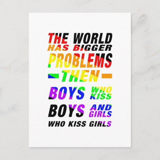 The World has bigger Problems | LGBTQ+ Pride Briefkaart (Voorkant)