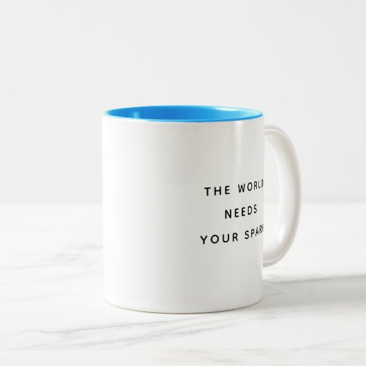 The World Needs Typography Modern Two-Tone Mug (Devant droit)