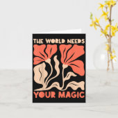 The World Needs Your Magic Retro Floral Sitive Mot Kaart (Gele Bloem)