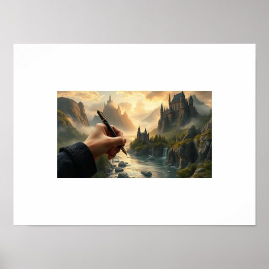The Writer's Realm - Creëer kastelen met inkt en i Poster (Voorkant)