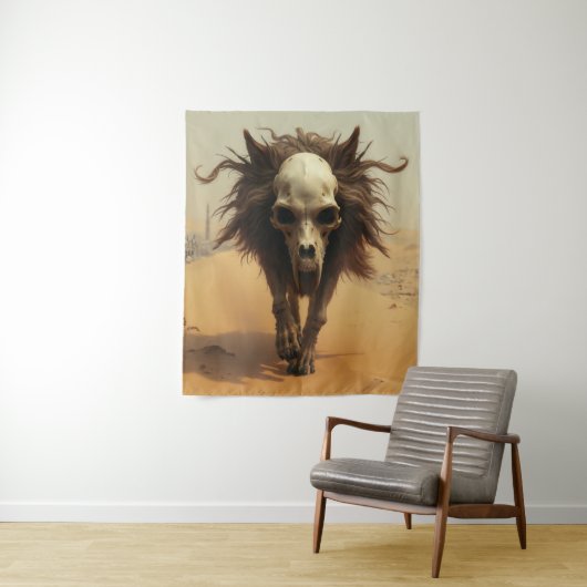 The Wulf Totemwolf Totenkopf Teufel Wüste Wandkleed (In situ)