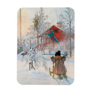 The Yard and Washhouse van Carl Larsson Magneet