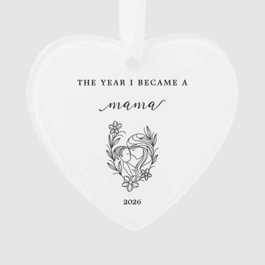 The Year I Became A Mama Gift Acrylic Ornament (devant)