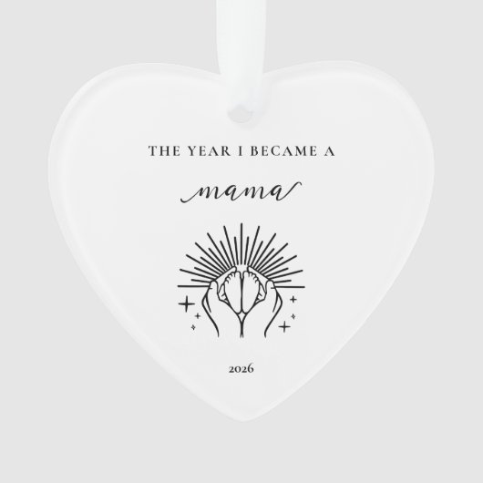 The Year I Became A Mama Gift Acrylic Ornament (devant)