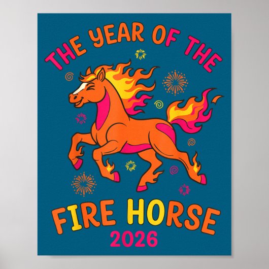 The Year Of The Fire Horse 2026 Celebration Design Poster (Voorkant)