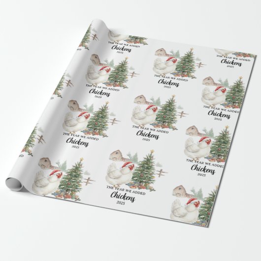 The Year We Added Chickens Custom Raising Chickens Cadeaupapier (Uitgerold)