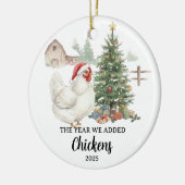 The Year We Added Chickens Custom Raising Chickens Keramisch Ornament (Links)