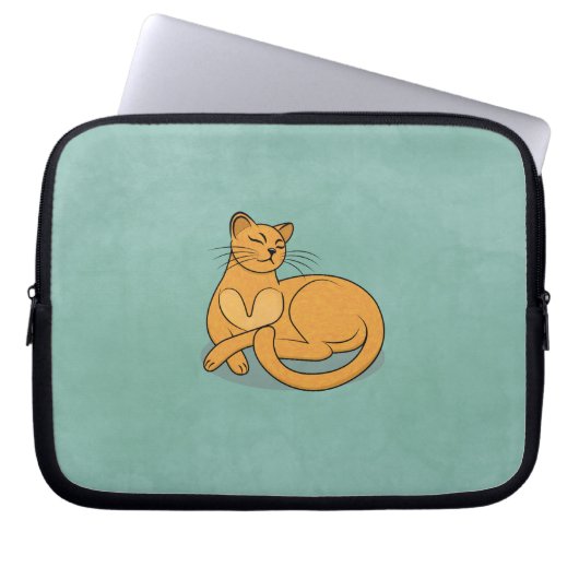 The Yellow Cat Laptop Sleeve (Voorkant)