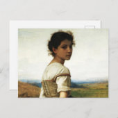 The Young Shepherdess by William-AdolpheBouguereau Briefkaart (Voorkant / Achterkant)