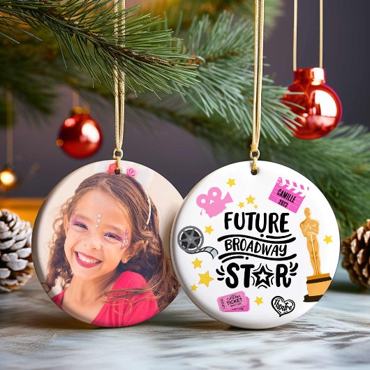 Theater Acteur Foto Kerstversiering Keramisch Ornament