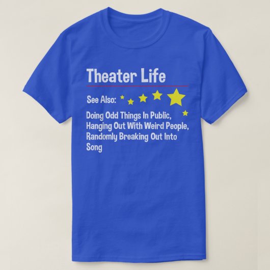 Theater bioscoopactrice Drama L T-shirt (Design voorkant)