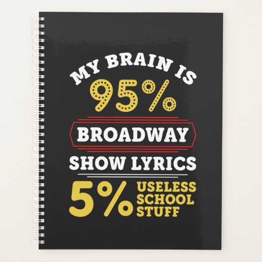 Theater - Broadway Show Lyrics cadeaus Planner (Voorkant)