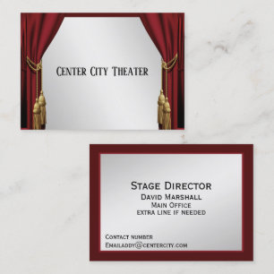 Theater Curtains Silver Screen Visitekaartje