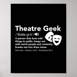 Theater Geek Definitie Grappig Muzikaal Theater Poster