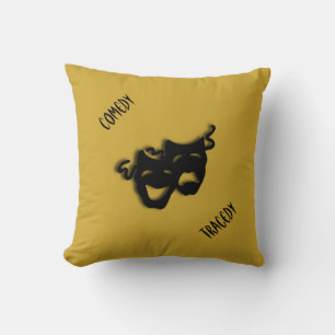 Theater Happy Sad Griekse maskers Gold Sierkussen
