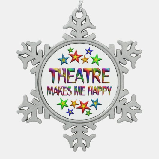 Theater Happy Tin Sneeuwvlok Ornament (Voorkant)