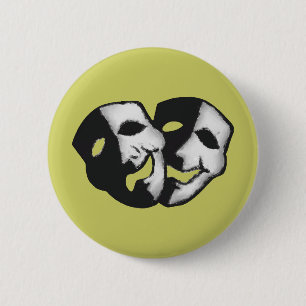 Theater is leven ronde button 5,7 cm