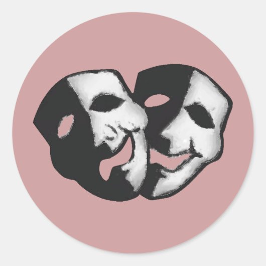 Theater is leven ronde sticker (Voorkant)