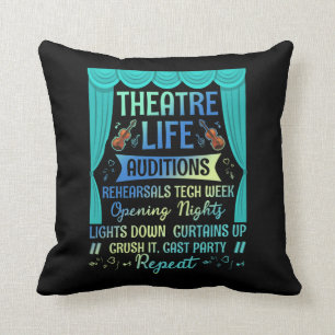 Theater Life Auditions Nerd Actor Musical Theater Kussen