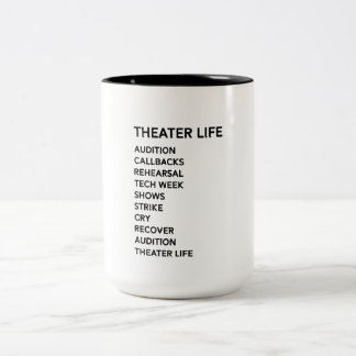 Theater Life Funny Drama Broadway Musical Theater Tweekleurige Koffiemok