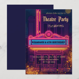 Theater Marquee Feest Uitnodiging – Verjaardagsuit