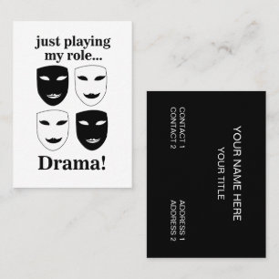 Theater Mask Stage Director Performing Arts Visitekaartje