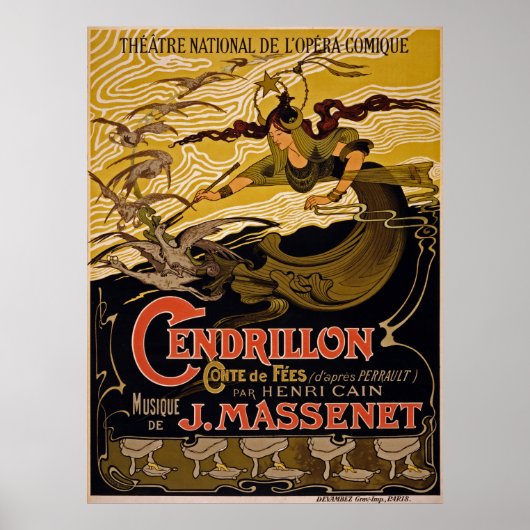 Theater National de L'Opera-Comique ~ Cendrillon Poster (Voorkant)