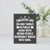 Theater Nerd Grappig Musical Theater Thespian Briefkaart (Staand voorkant)